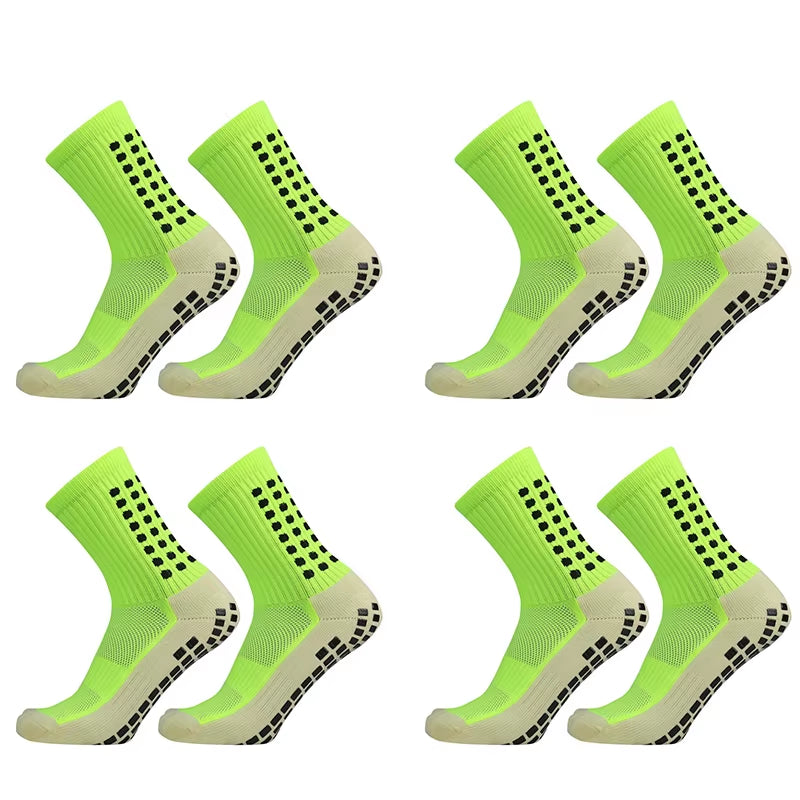 1/4 Pairs Anti-Slip Soccer Women Men Outdoor Sport Grip Football Yoga Socks
