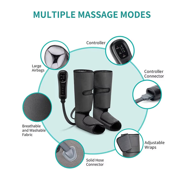 Leg Massager Air Compression Calf Wraps Air Pressure Massage for Blood Circulation and Relaxation Lymphatic Drainage