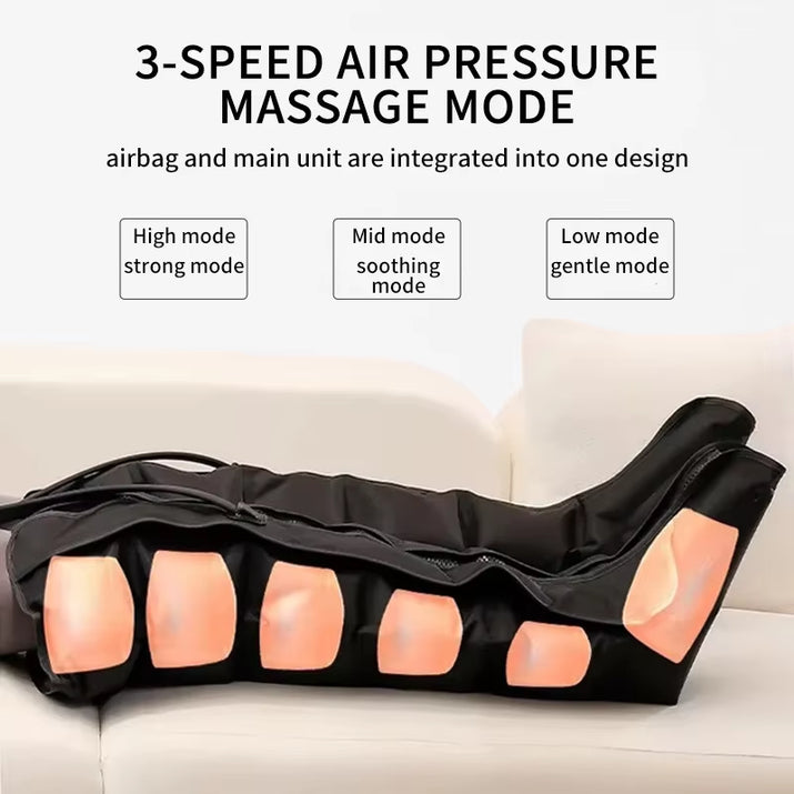 Air Pressure Leg Massager Foot Massage Boots Kneading Squeeze Deep Relaxation Calf with Remote Control