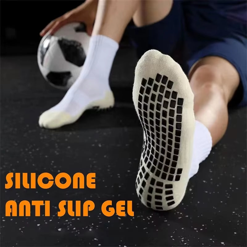 1/4 Pairs Anti-Slip Soccer Women Men Outdoor Sport Grip Football Yoga Socks