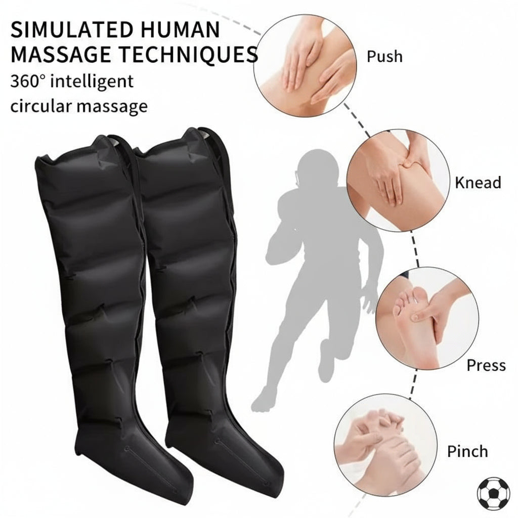 Air Pressure Leg Massager Foot Massage Boots Kneading Squeeze Deep Relaxation Calf with Remote Control