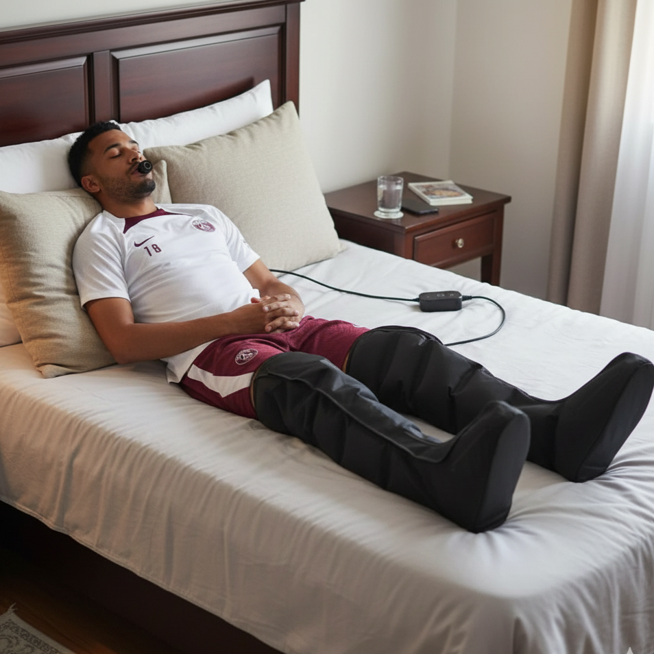 PD Air Pressure Leg and Foot Massager with Remote Control for Deep Calf Relaxation and Kneading Squeeze Therapy