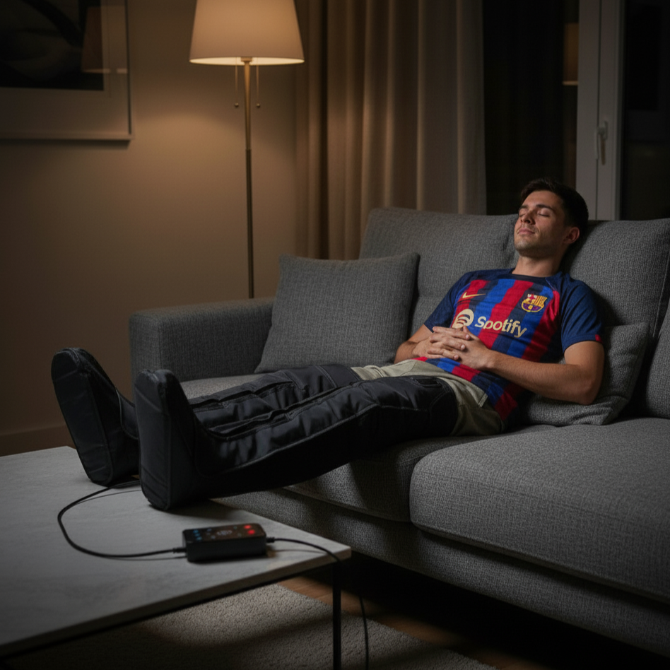 PD Air Pressure Leg and Foot Massager with Remote Control for Deep Calf Relaxation and Kneading Squeeze Therapy