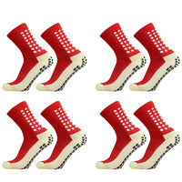 1/4 Pairs Anti-Slip Soccer Women Men Outdoor Sport Grip Football Yoga Socks