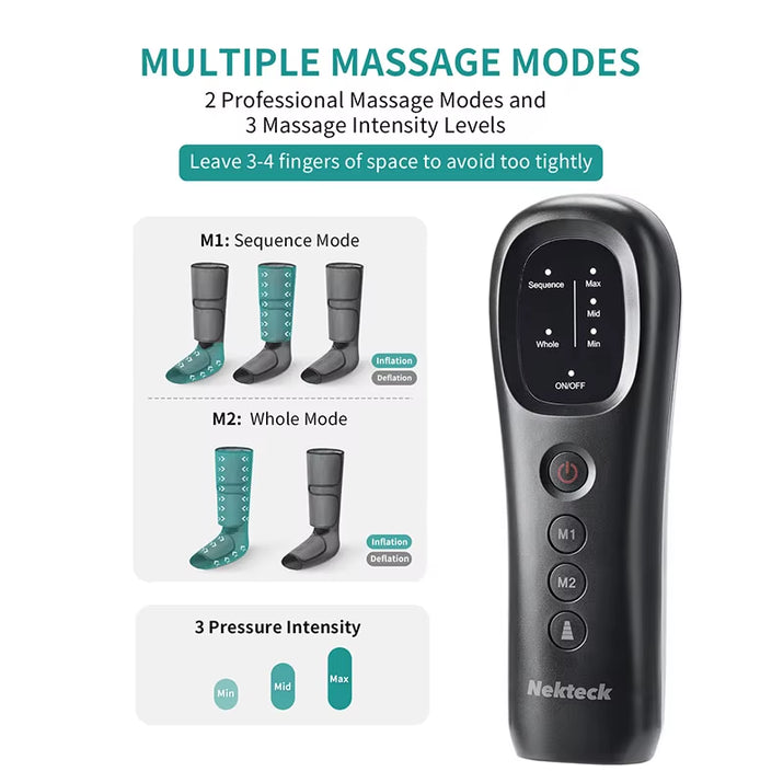 Leg Massager Air Compression Calf Wraps Air Pressure Massage for Blood Circulation and Relaxation Lymphatic Drainage