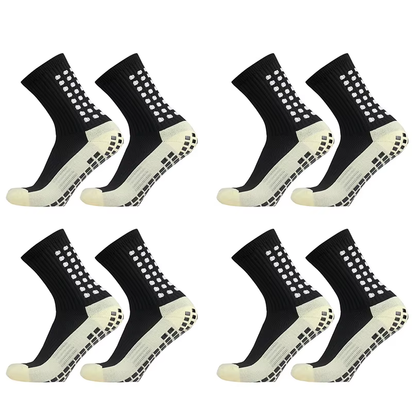 1/4 Pairs Anti-Slip Soccer Women Men Outdoor Sport Grip Football Yoga Socks
