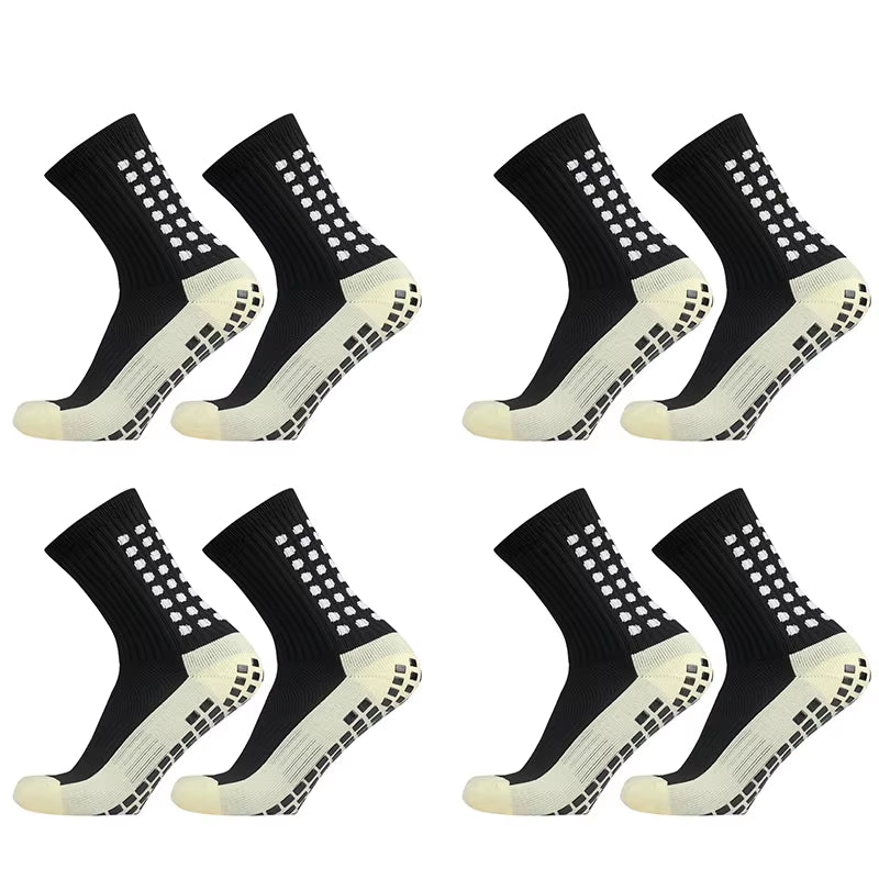 1/4 Pairs Anti-Slip Soccer Women Men Outdoor Sport Grip Football Yoga Socks