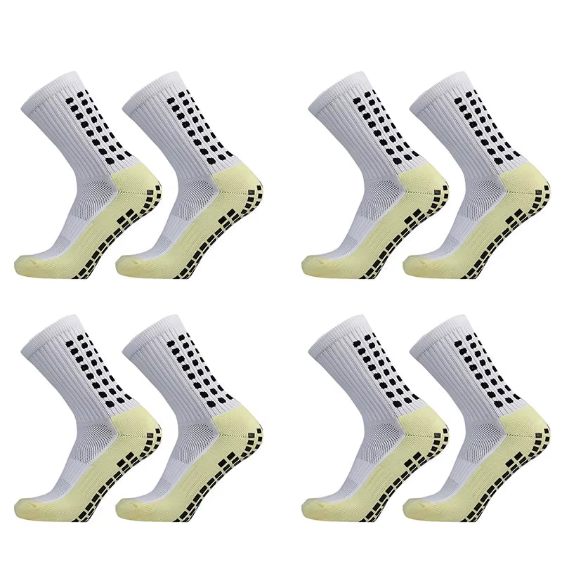 1/4 Pairs Anti-Slip Soccer Women Men Outdoor Sport Grip Football Yoga Socks