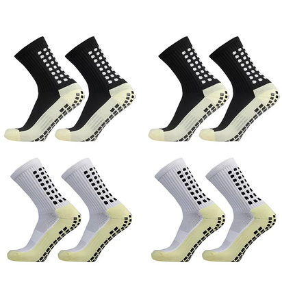 1/4 Pairs Anti-Slip Soccer Women Men Outdoor Sport Grip Football Yoga Socks