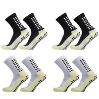 1/4 Pairs Anti-Slip Soccer Women Men Outdoor Sport Grip Football Yoga Socks