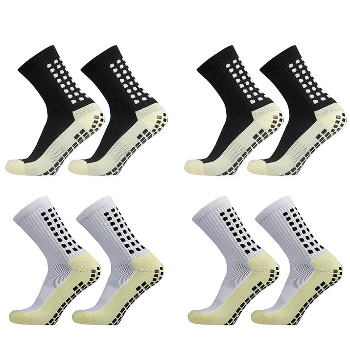 1/4 Pairs Anti-Slip Soccer Women Men Outdoor Sport Grip Football Yoga Socks